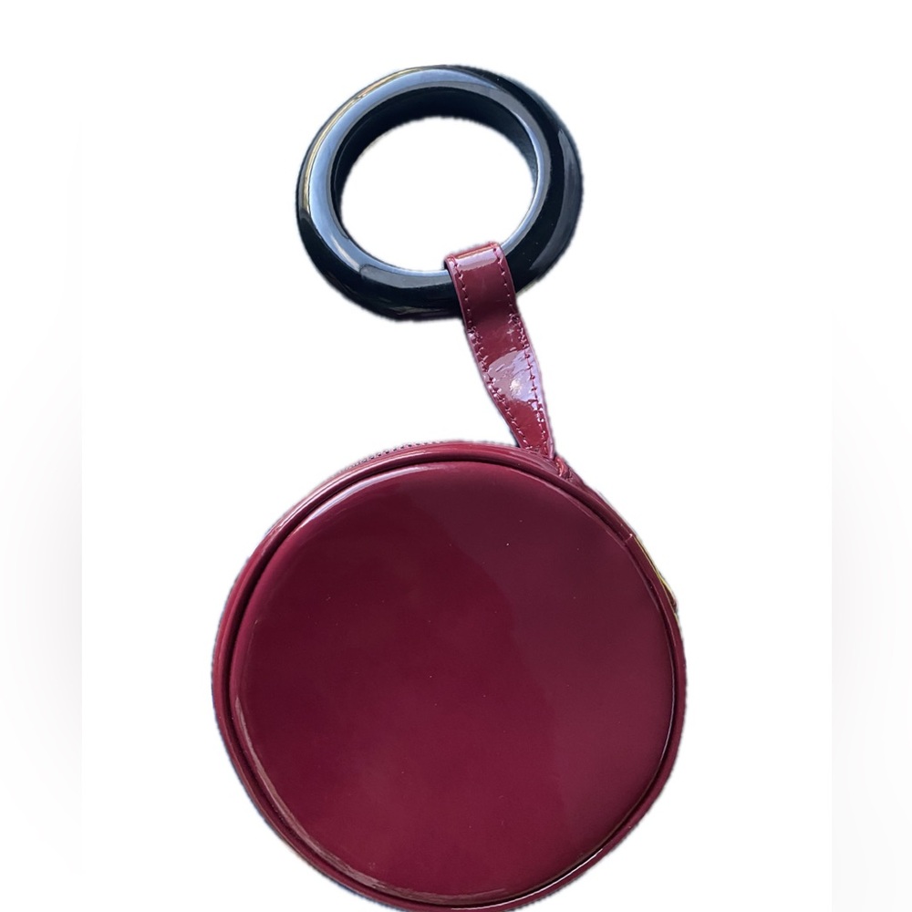 WORTH New York, Patent Leather Burgundy Round Wristlet